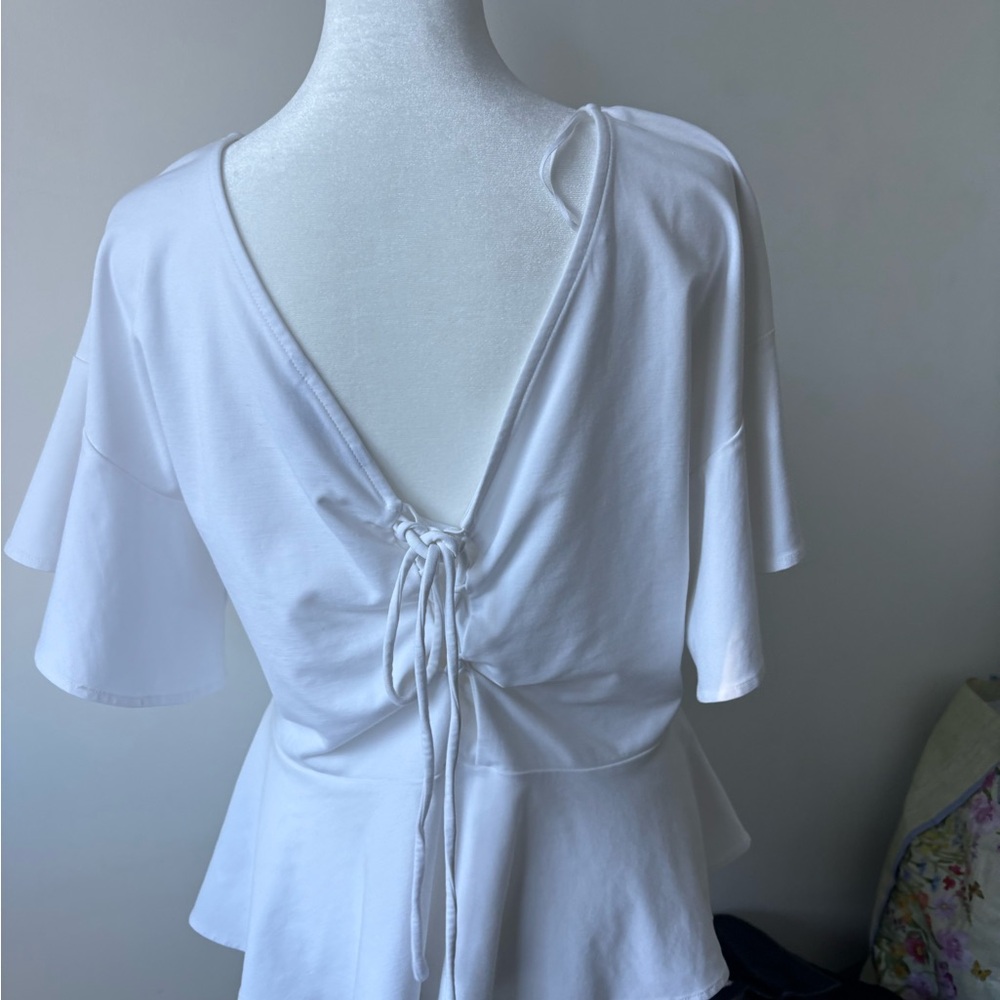 Banana Republic White Peplum Blouse - Picture 3 of 5
